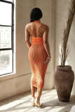 Women crochet beachtwo pieces long dress  Z0265