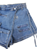 women cargo jeans shorts  CM8676