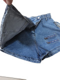 women cargo jeans shorts  CM8676