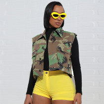women sleeveless camouflage vest S390511
