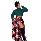 sexy print split skirt  S390502