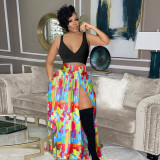 sexy print split skirt  S390502