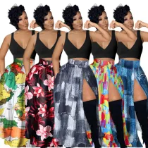 sexy print split skirt  S390502