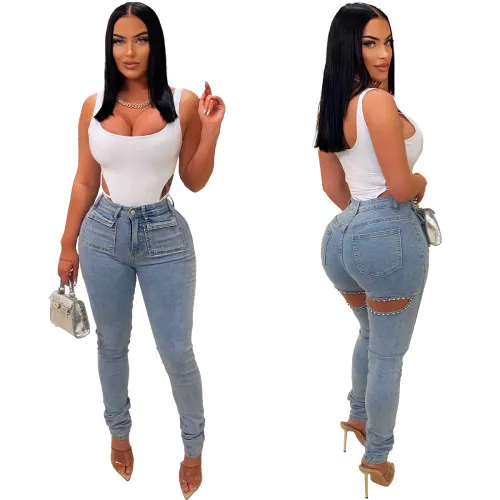sexy women ripped jeans  CM8687