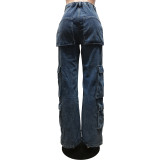 women cargo jeans pants  CM8689