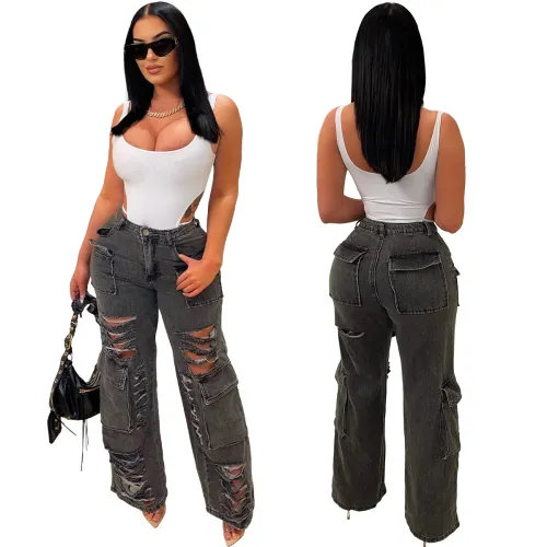 ripped cargo jeans   CM8684