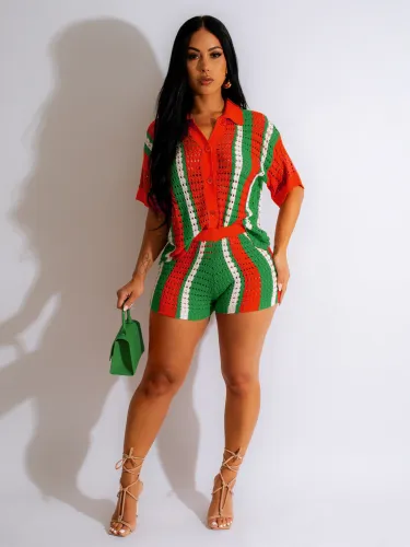 two pieces hollow out patchwork beach wear Z0286