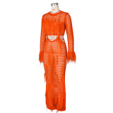 Sexy tassel hollow out beach  dress Z0288
