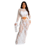 Sexy tassel hollow out beach  dress Z0288