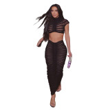 two pieces see through skirt set  Z0289