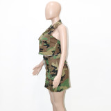 two piece camouflage skirt set S390753