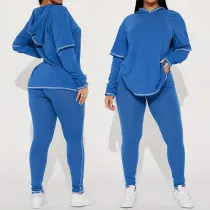 sexy hoodie two pieces pants  set S390814