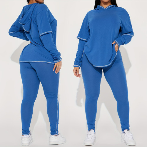 sexy hoodie two pieces pants  set S390814