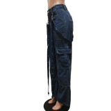 women cargo jeans pants  CM8692