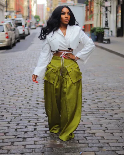 wide leg loose cargo  pants G0643