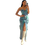 strapless cargo jeans dress CM8702