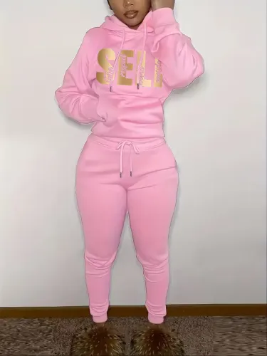 Women sweatsuit with sweatpants set LD1676