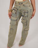 women cargo jeans  CM8708