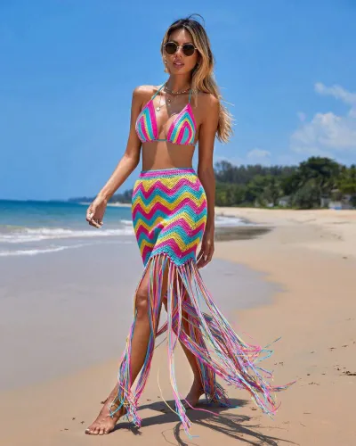 Ladies crochet cover dress Z0314