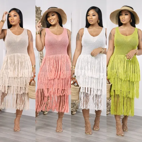 hand crotchet beach  dress CM8721