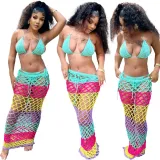 hand crotchet three pieces beach set  CM8713