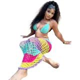 hand crotchet three pieces beach set  CM8713