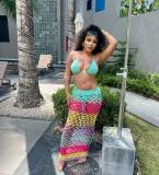 hand crotchet three pieces beach set  CM8713