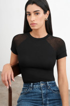 women mesh patchwork t-shirt  2846