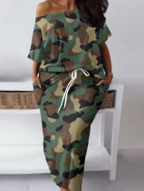 Summer camo two piece skirt set LD1170