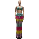 hand crotchet three pieces beach set  CM8713