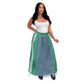 Women denim long skirt G0697