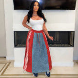 Women denim long skirt G0697