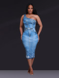 sleeveless  jeans dress S391125