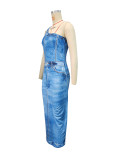 sleeveless  jeans dress S391125