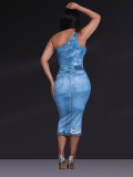 sleeveless  jeans dress S391125