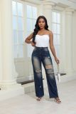 straight demin jeans pants  8288