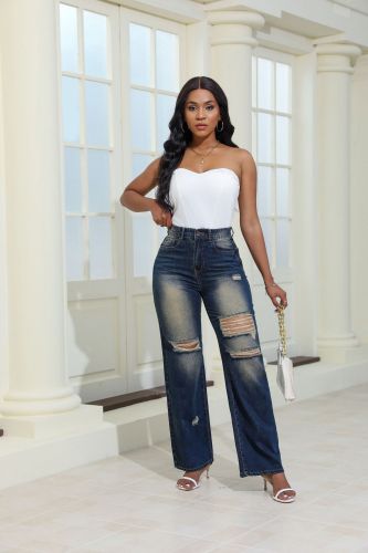 straight demin jeans pants  8288