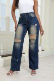 straight demin jeans pants  8288