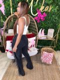 Women cotton acid wash pants HR24049