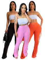 Women cotton acid wash pants HR24049