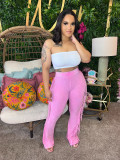 Women cotton acid wash pants HR24049