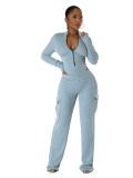 Women bodysuit cargo pants set HR24062