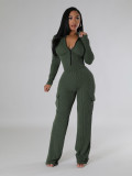 Women bodysuit cargo pants set HR24062