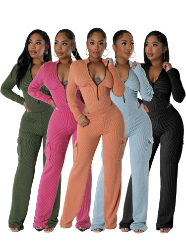 Women bodysuit cargo pants set HR24062