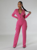 Women bodysuit cargo pants set HR24062