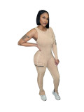Ladies acid wash jumpsuit HR24045