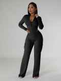 Women bodysuit cargo pants set HR24062