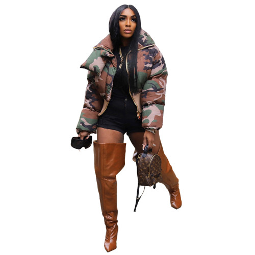 Winter warm camo coat G0712