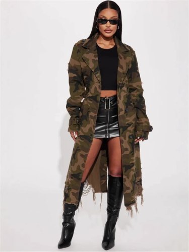 fashion camouflage long coat S391323