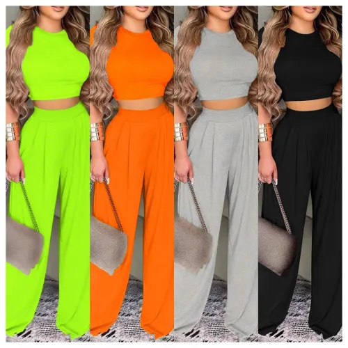 short sleeve two pieces pants set S390997